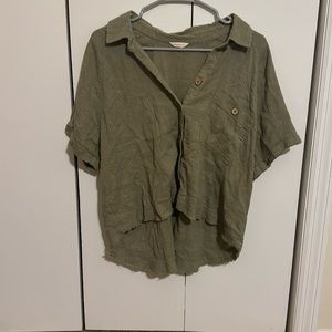 Aeropostale Green Buttoned Blouse